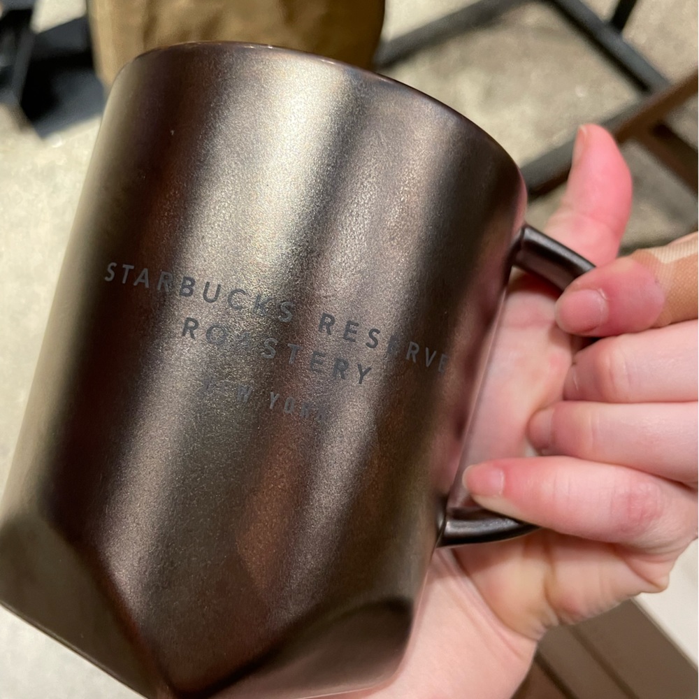 NWT Starbucks Reserve Bevel mug in pewter/copper Starbucks Reserve mug 16 fl oz